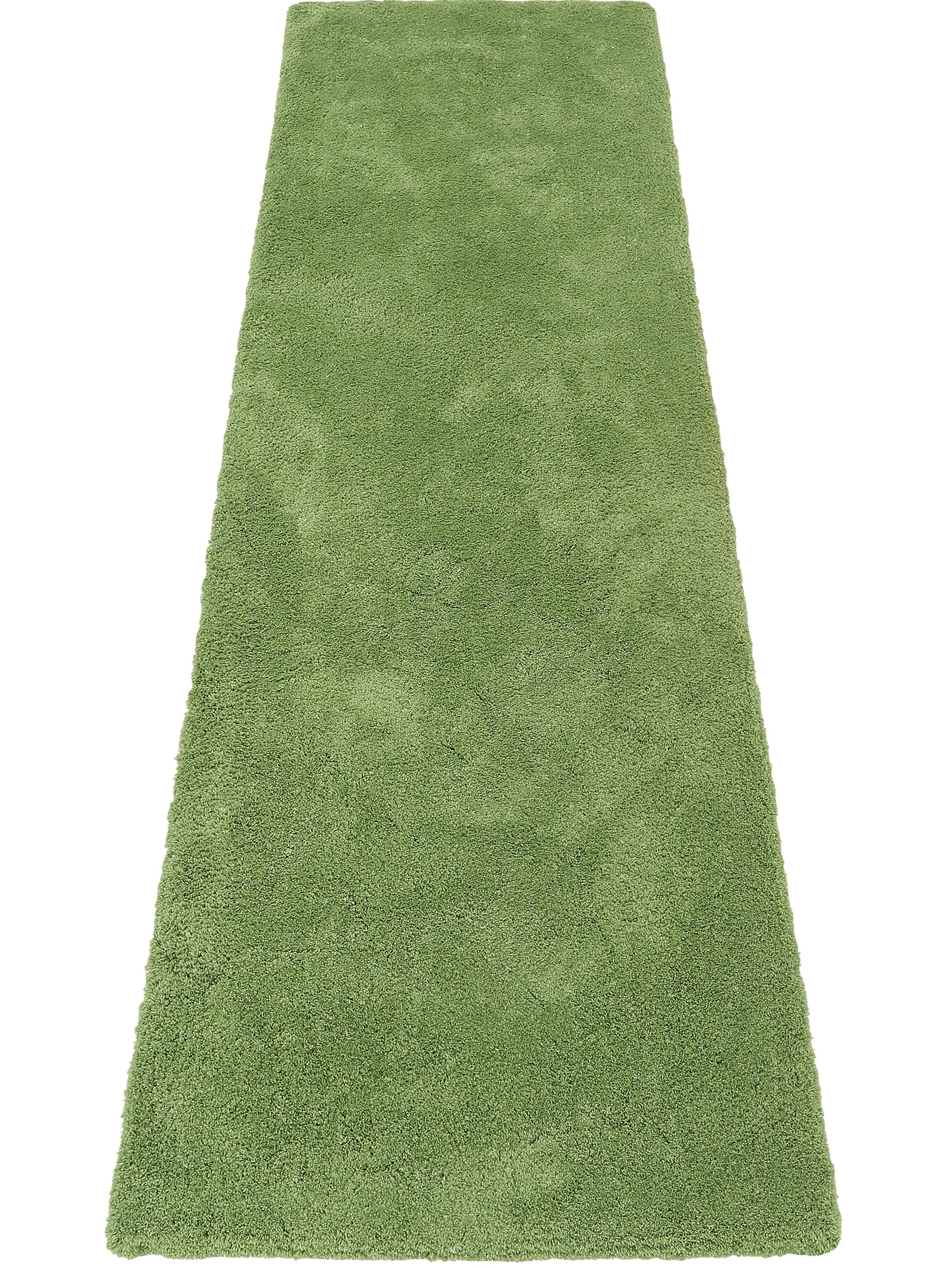 Hochflor-Läufer Microfaser Teppich Magong, my home, rechteckig, Höhe: 25 mm, uni, weiche Teppiche, Brücke, gewebt, Wohnzimmer, Schlafzimmer, Flur grün