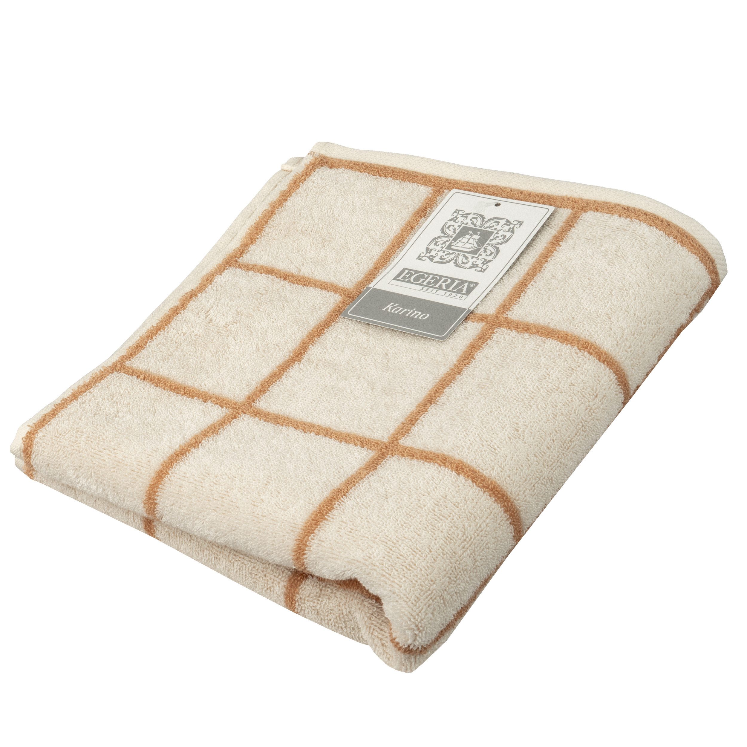 Egeria Handtuch Karino, Frottier (1-St), modern kariert, creme sand