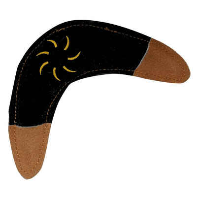 Aumüller Tierquietschie Hundespielzeug aus Leder - Boomerang, schwarz