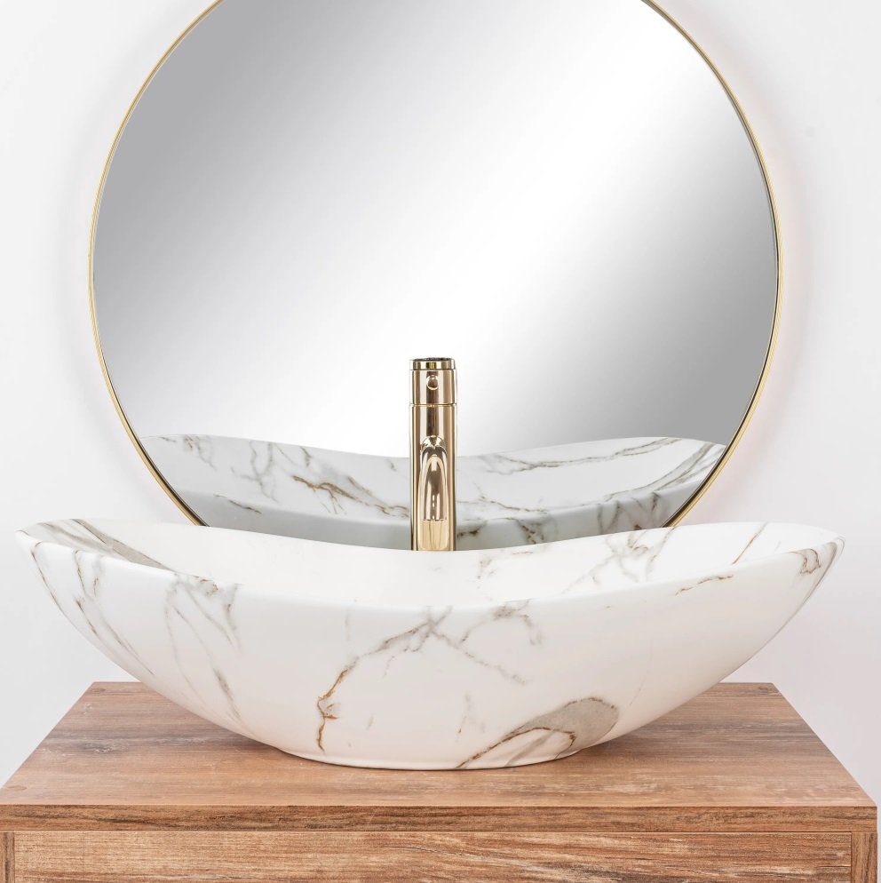 wohnwerk.idee Aufsatzwaschbecken Waschbecken Royal Lava Marmoroptik günstig online kaufen