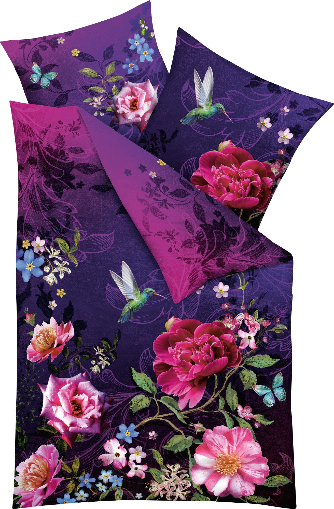 Kaeppel Bettwäsche Bettwäsche "Dark Botanical", Mako-Satin, günstig online kaufen