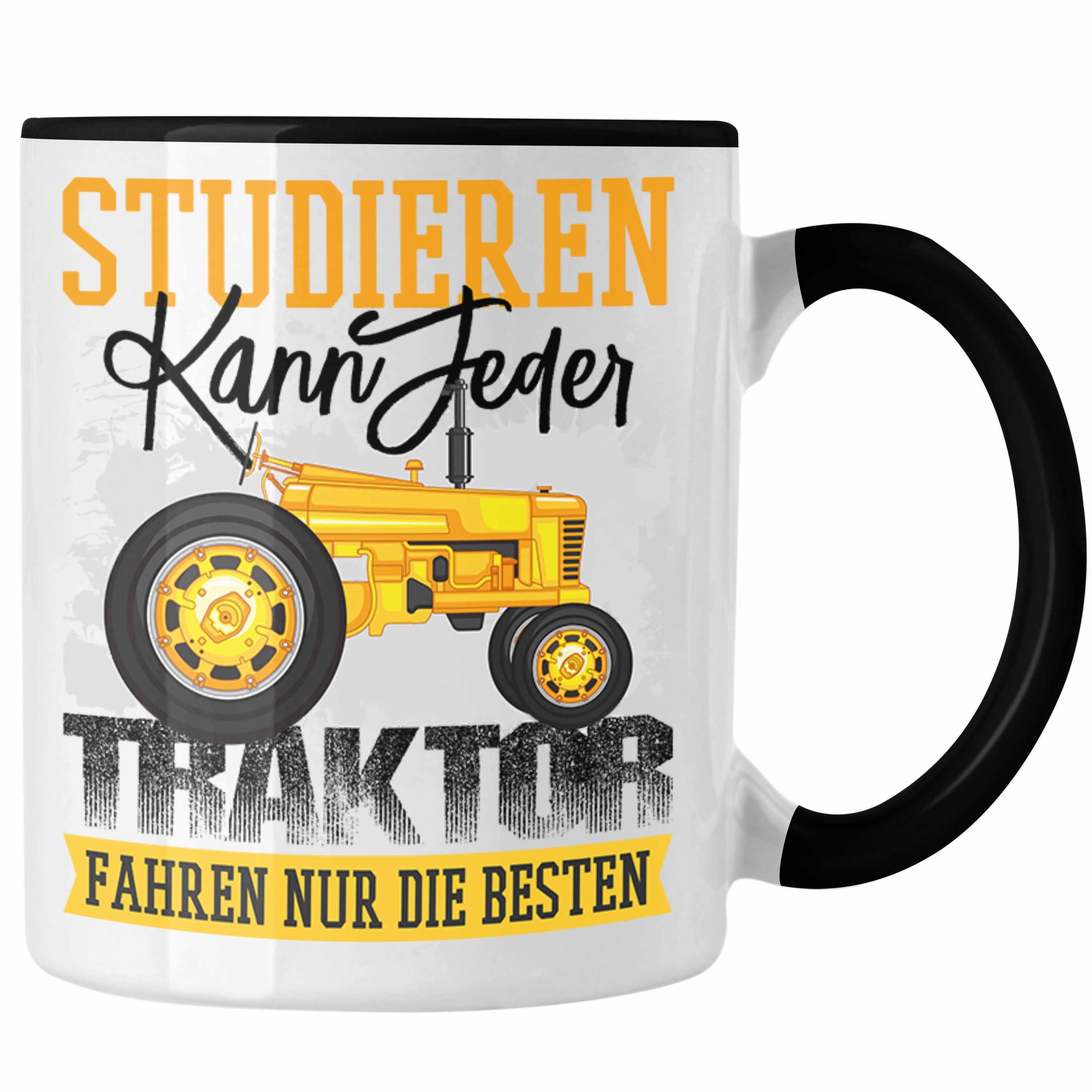 Trendation Tasse Trendation - Studieren kann Jeder Traktor Fahren Nur Die Besten Tasse Landwirt Bauer geschenk Schwarz
