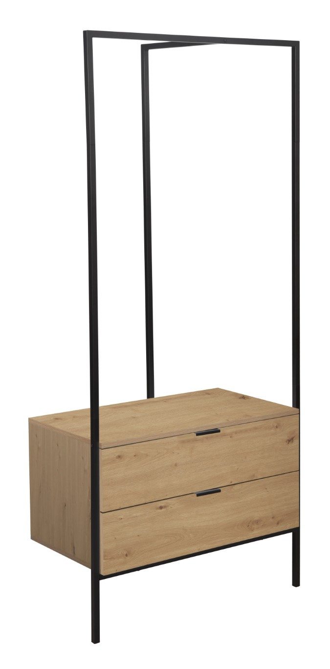 trendteam Schuhschrank Garderobenmöbel Kommode Jody, Artisan Oak / schwarz 90 cm