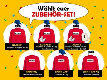 Jimmys Textilfactory Kostüm Sweatshirt Panzerknacker Kostüm-Set Karneval Verkleidung Herren XS-5XL, Shirt ohne Zubehör