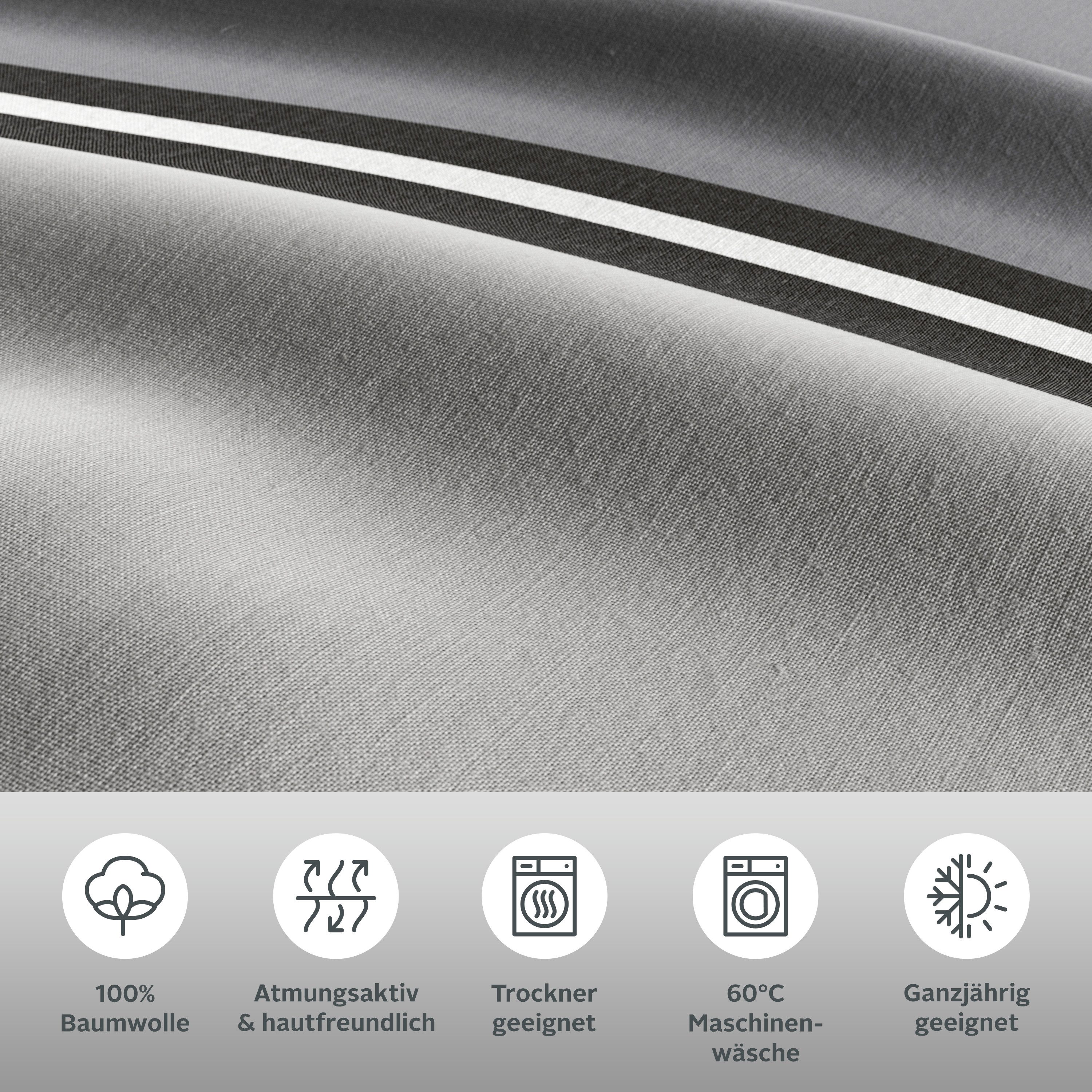 H.I.S Bettwäsche Cassia, Linon, 2 teilig, in sportlichem Karo Design,Bettwäsche aus Baumwolle,ab Gr. 135x200 cm