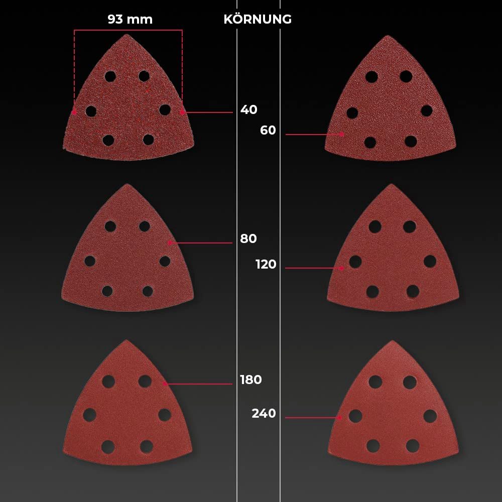 bestTools Schleifpapier Set Schleifpapier Triangular Körnung 40-240 für, Verschiedene Körnungen für präzises Schleifen von Holz & mehr