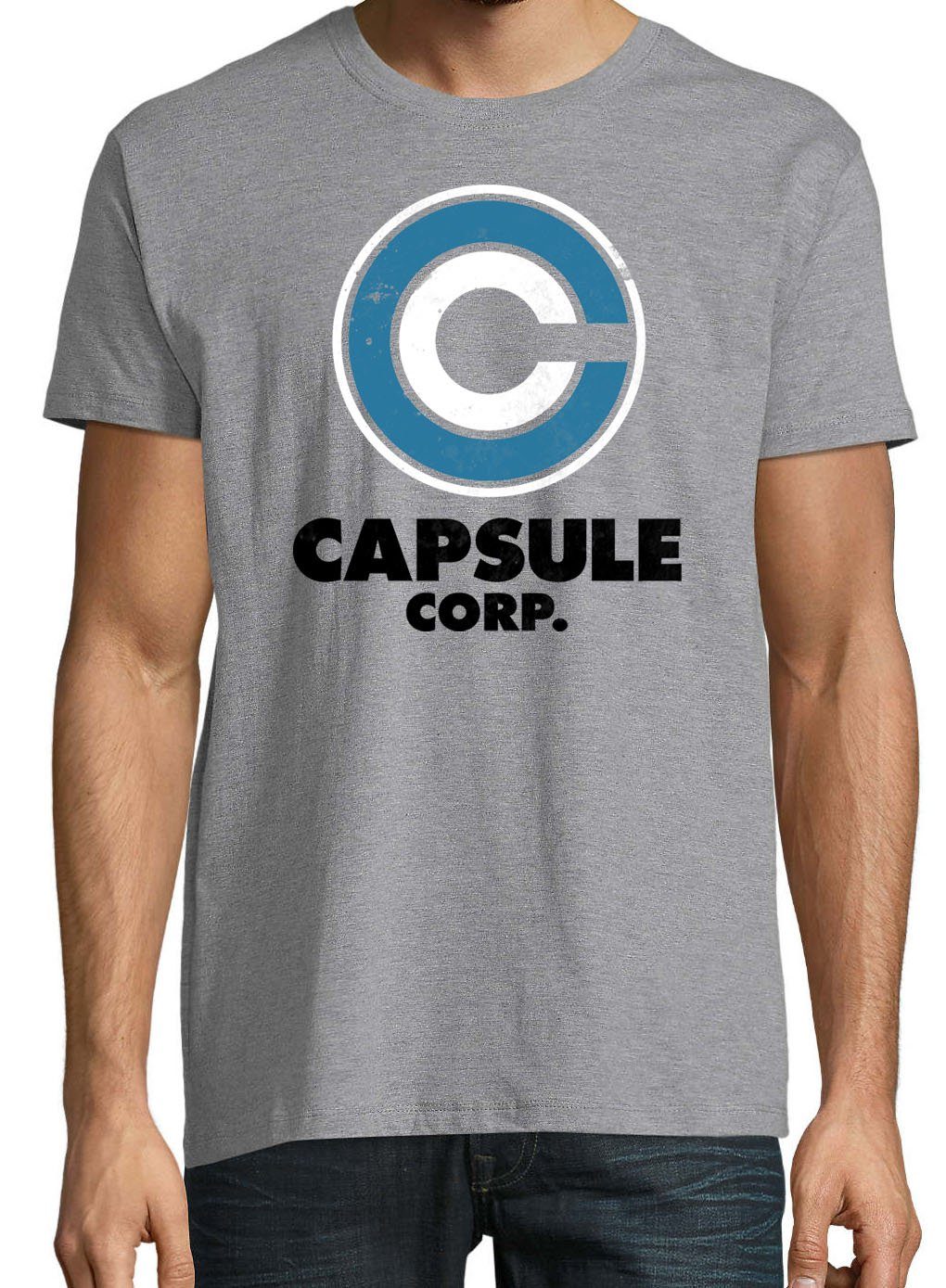 Corp Herren Designz T-Shirt Capsule trendigem Youth Grau mit Shirt Frontprint