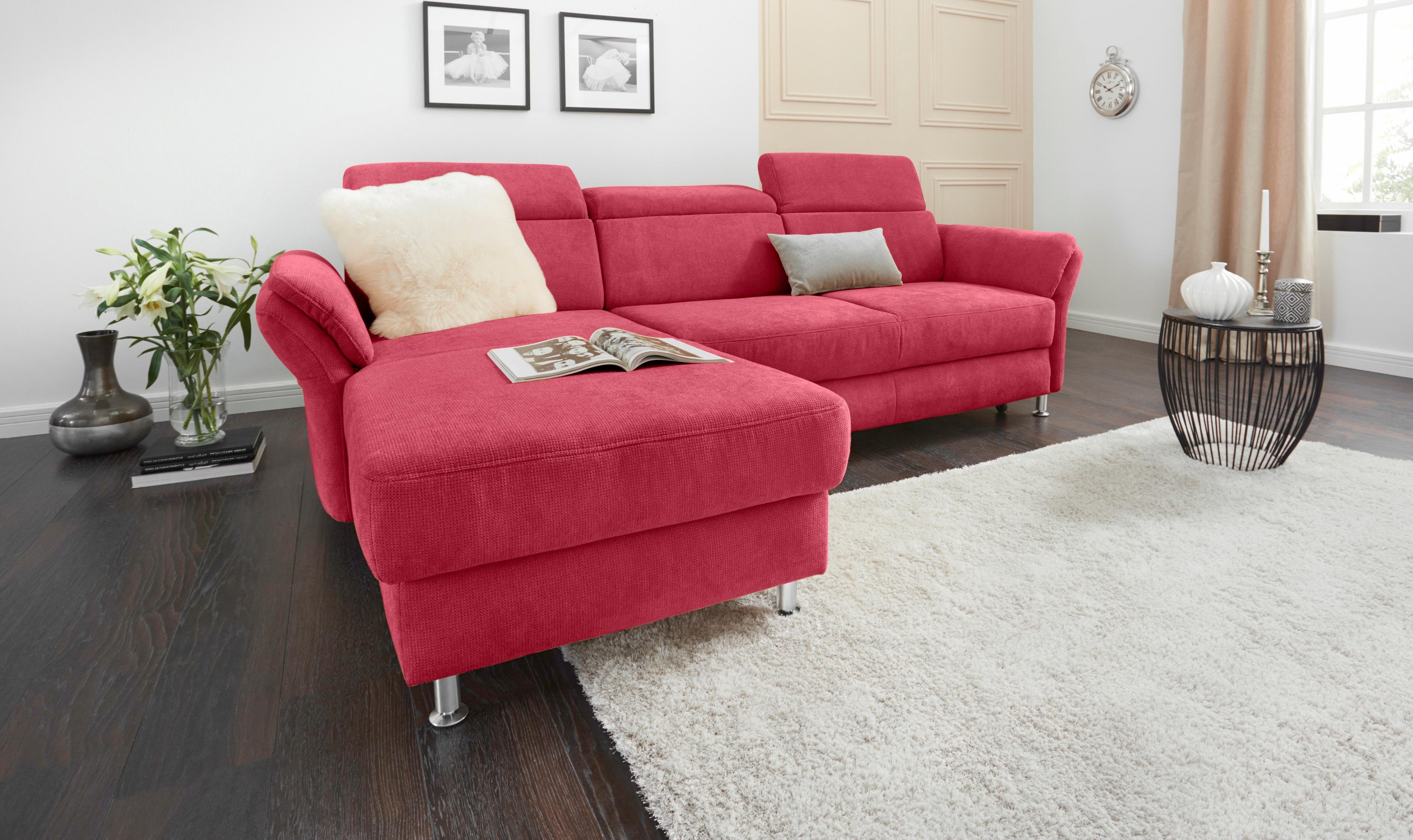 sit&more Ecksofa "Avignon L-Form" Kopfteilverstellung, wahlweise mit Bettfu günstig online kaufen