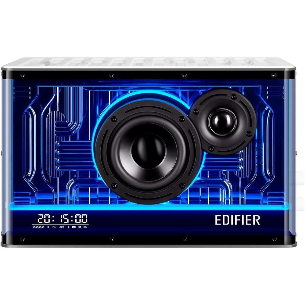 Edifier® QD35 Bluetooth-Lautsprechersystem Weiß Lautsprechersystem (Bluetooth, 40 W, mit RGB-Lichteffekten und zwei Ladeanschlüssen)