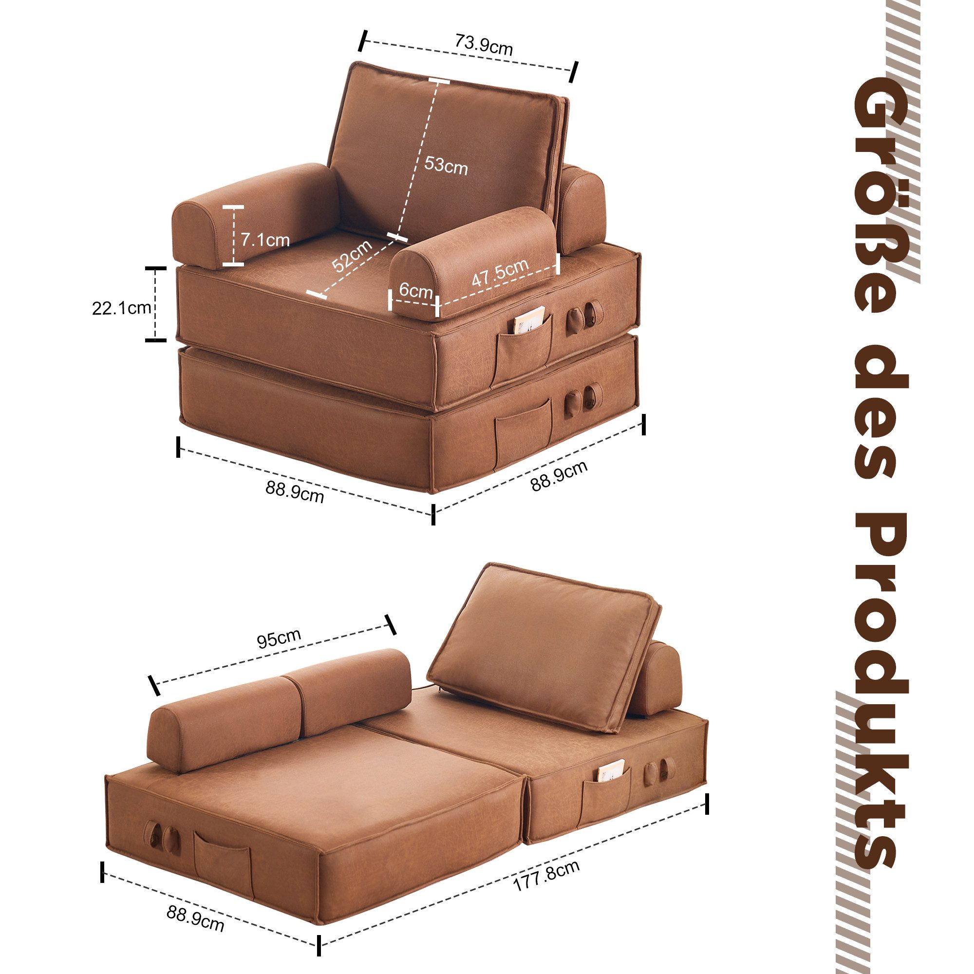 HOMYEDAMIC Relaxsessel Einzelne Schlafcouch günstig online kaufen