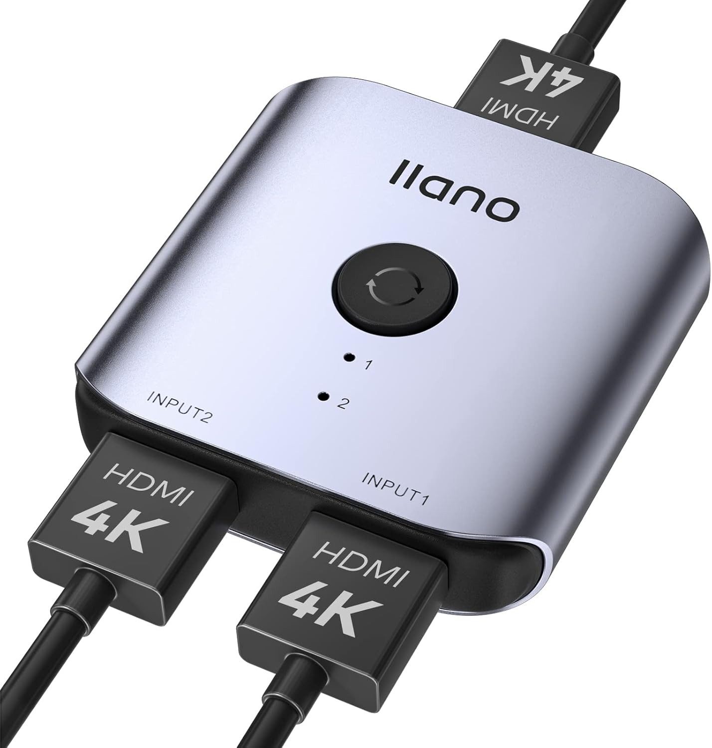 HDMI-Splitter HDMI Switch 4K@60Hz Splitter 2 in 1 Out, Aluminiumgehäuse