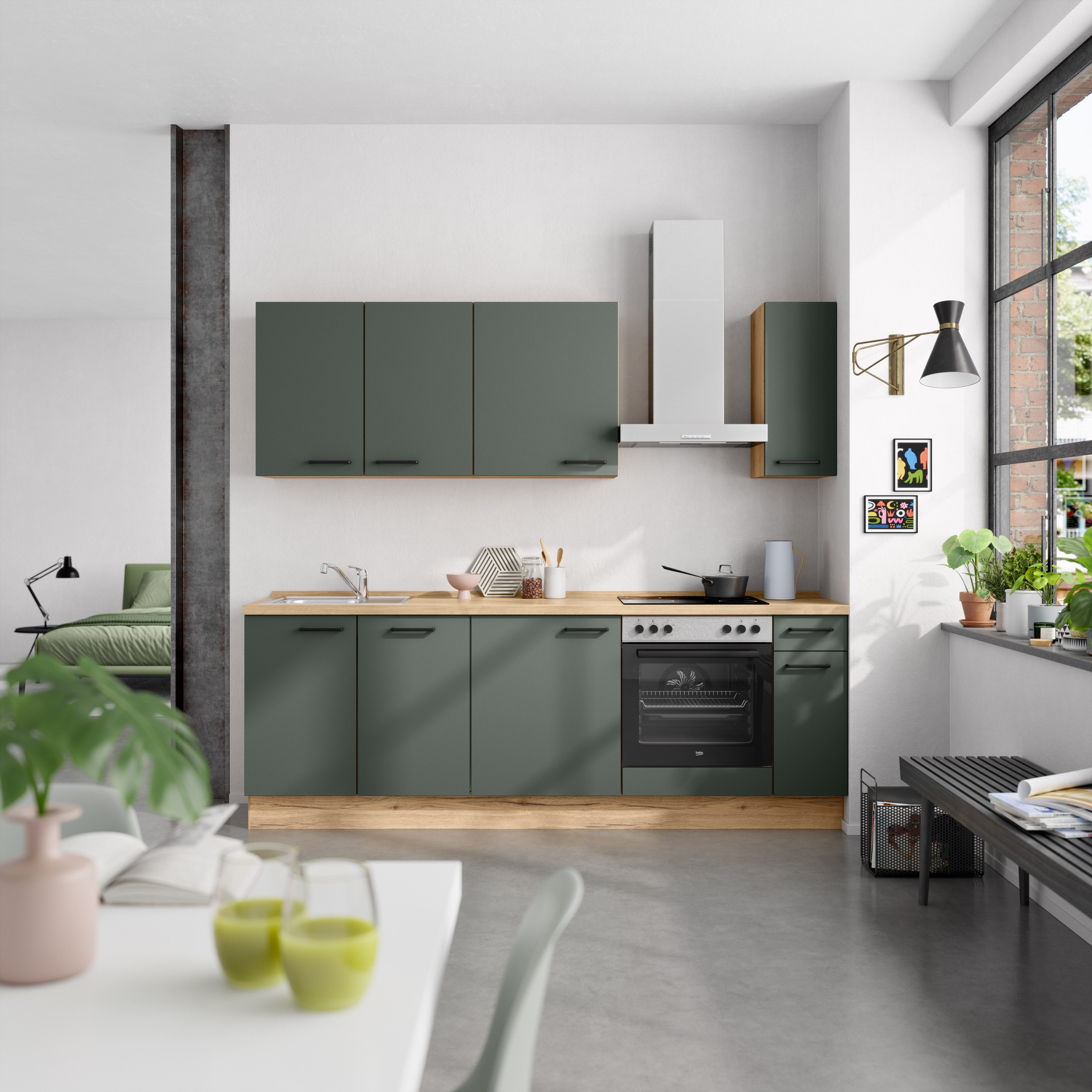 nobilia® Küchenzeile "Easytouch I", NEU: individuell anpassbar mit gratis Profi-Beratung, vormontiert, Breite 240 cm, Ausrichtung wählbar, wahlw. mit E-Geräten