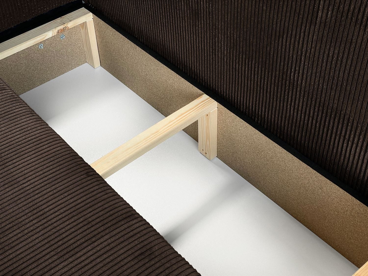 Lookway Wohnlandschaft CARLOS U CORD Gepolstertes Sofa in U-Form, Cord-Stoff, mit Schlaffunktion und Bettkasten, 315x142x83 cm – Bild 4 von 5