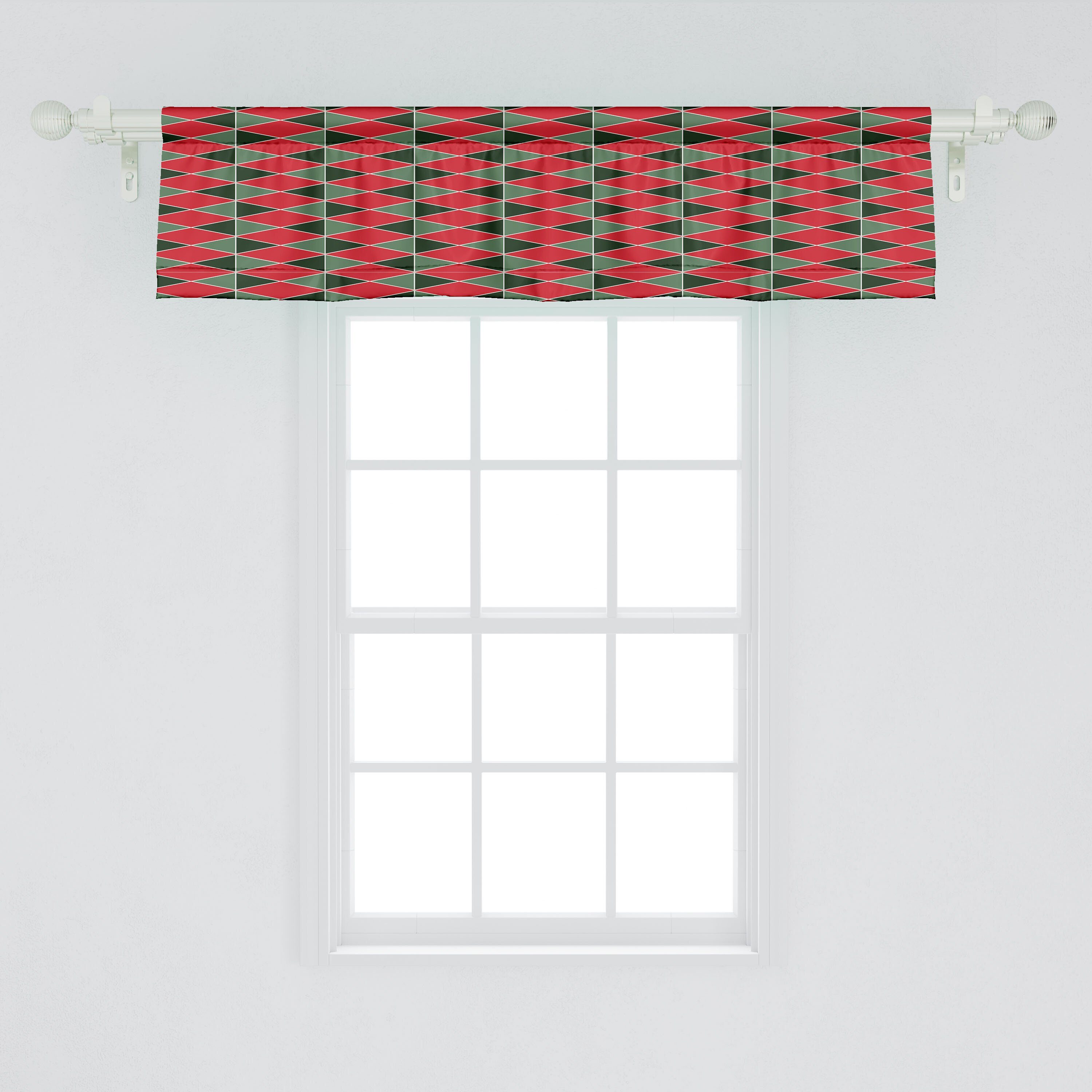 Weihnachten Scheibengardine Shapes Küche Volant Abakuhaus, Dekor Geometrisch Microfaser, mit Schlafzimmer Stangentasche, Vorhang für