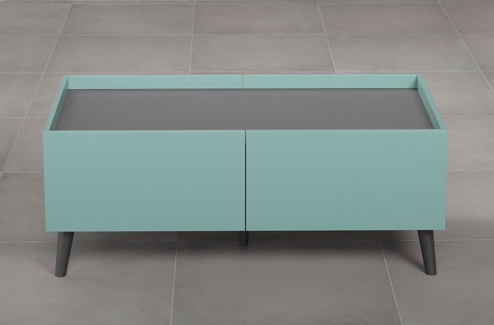 trendteam Couchtisch Couchtisch Melton, Dusk Blue / Anthrazit (no-Set), Breite 110 cm,Tischplatte aus Holzwerkstoff