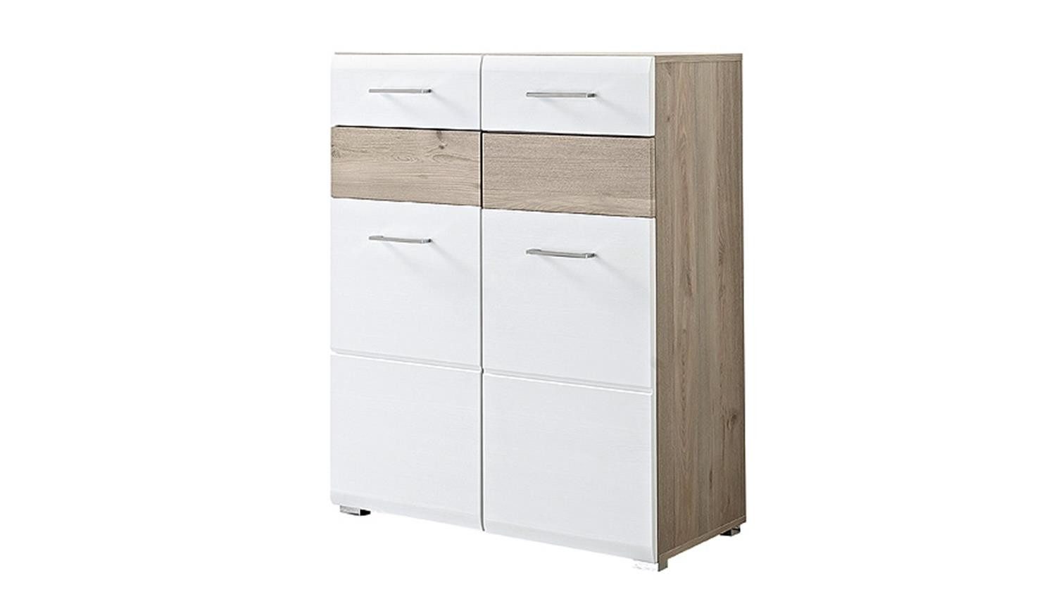 Innostyle Schuhschrank Schuhschrank Funny weiß und Silbereiche Breite ca. 84 cm