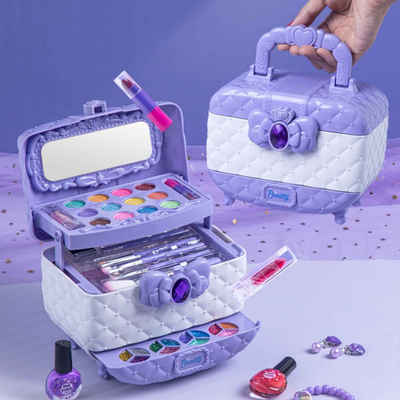 Kind Ja Lernspielzeug Prinzessin Schminkkoffer, Lidschatten-Set, Mädchen-Spielzeug (Kann als Kosmetikkoffer verwendet werden), Eine breite Palette von Accessoires, eine breite Palette von Make-up