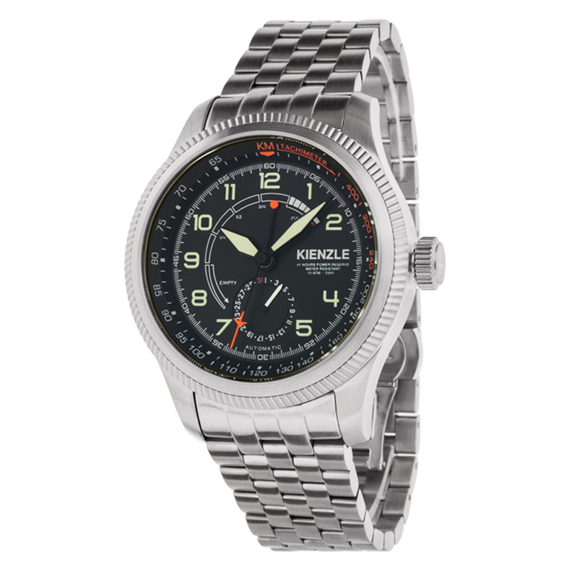 Kienzle Automatikuhr PILOTIMER Automatic Power Reserve silber/schwarz