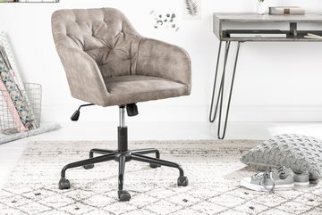 riess-ambiente Drehstuhl DUTCH COMFORT taupe / schwarz (Einzelartikel, 1 St), Büro · Microfaser · Rollen · höhenverstellbar · mit Armlehne · Design