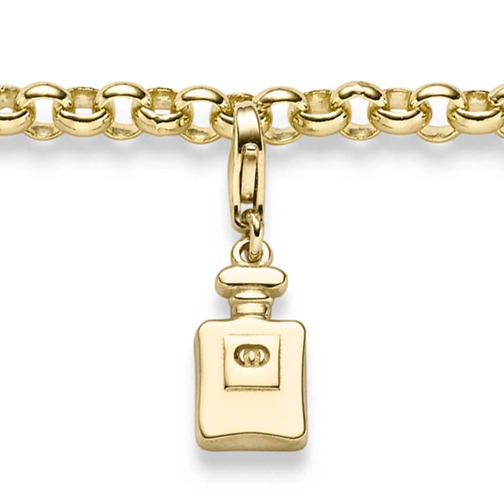 Kettenanhänger Einhänger Parfüm-Flasche Charm aus 585 Gelbgold