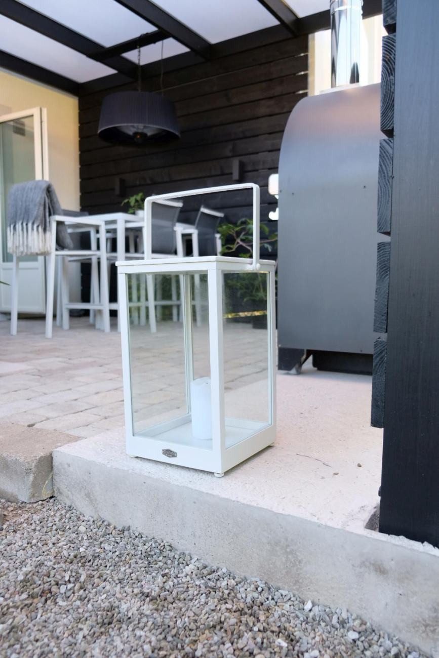 Brafab Windlicht Belfort aus Aluminium Small, Weiß