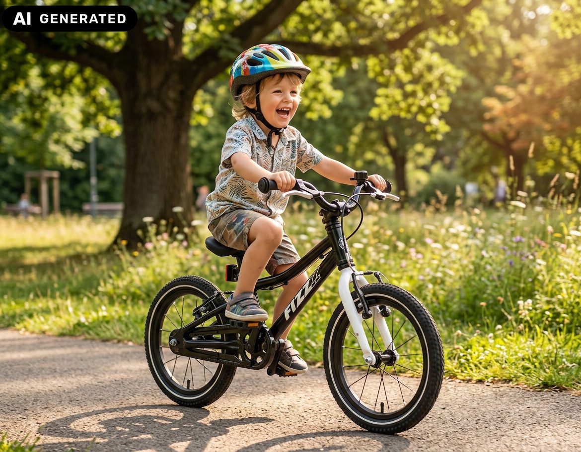 Bachtenkirch Kinderfahrrad FIZZ 16 Zoll Schwarz Matt Superleichtes Kinderrad Fahrrad ab 3 Jahre, Leicht (ca. 6 kg), Vormontiert, Qualitativ Hochwertig