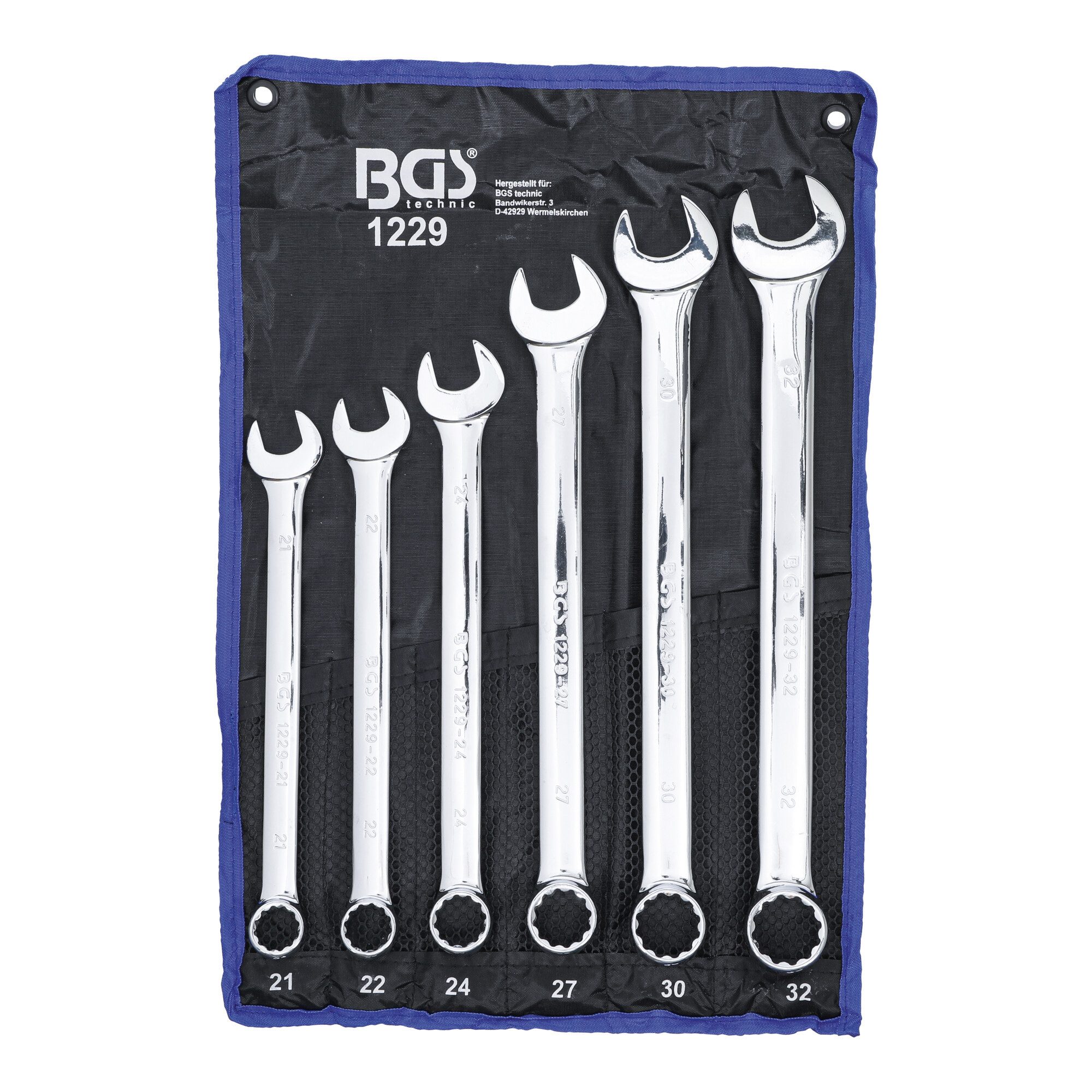 BGS technic Maulschlüssel BGS Maul-Ringschlüssel-Satz extra lang SW 21 - 32 mm 6 teilig