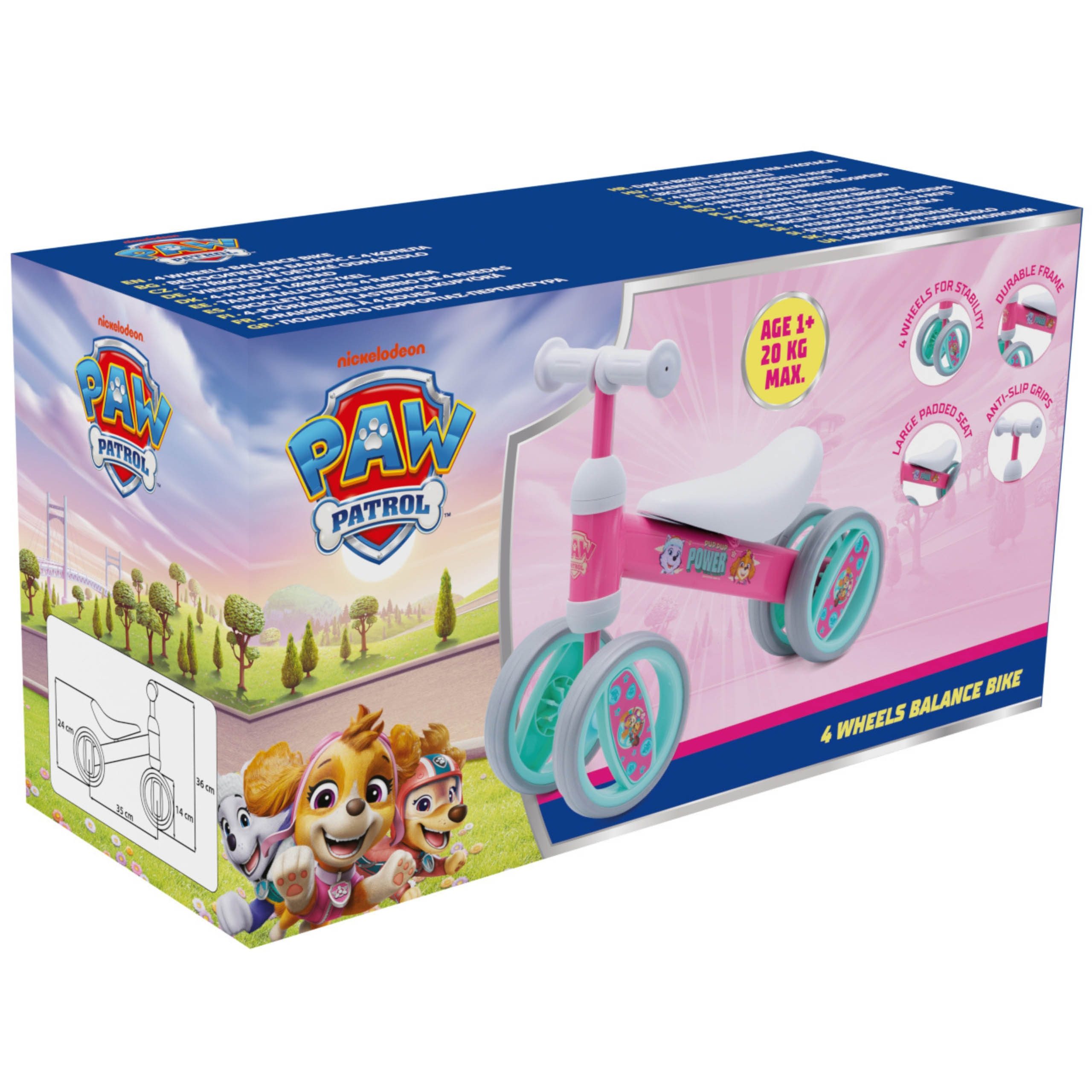 PAW PATROL Rutscher Paw Patrol Rutschfahrzeug für Mädchen ab 1 Jahr, leicht, stabil