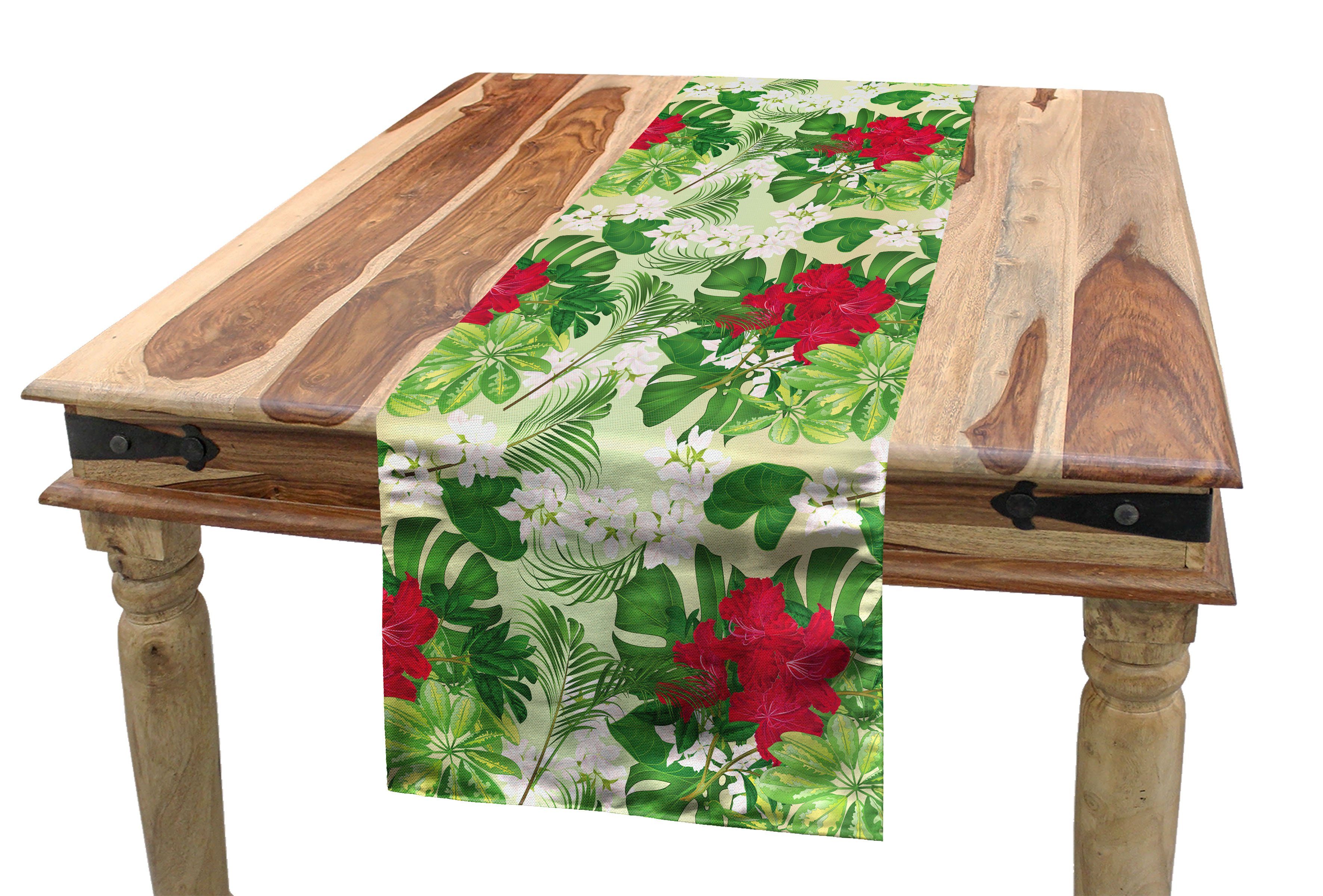 Vivid Rechteckiger Tischläufer Esszimmer Philodendron Tischläufer, Abakuhaus Küche Bouquet Rhythmische Dekorativer