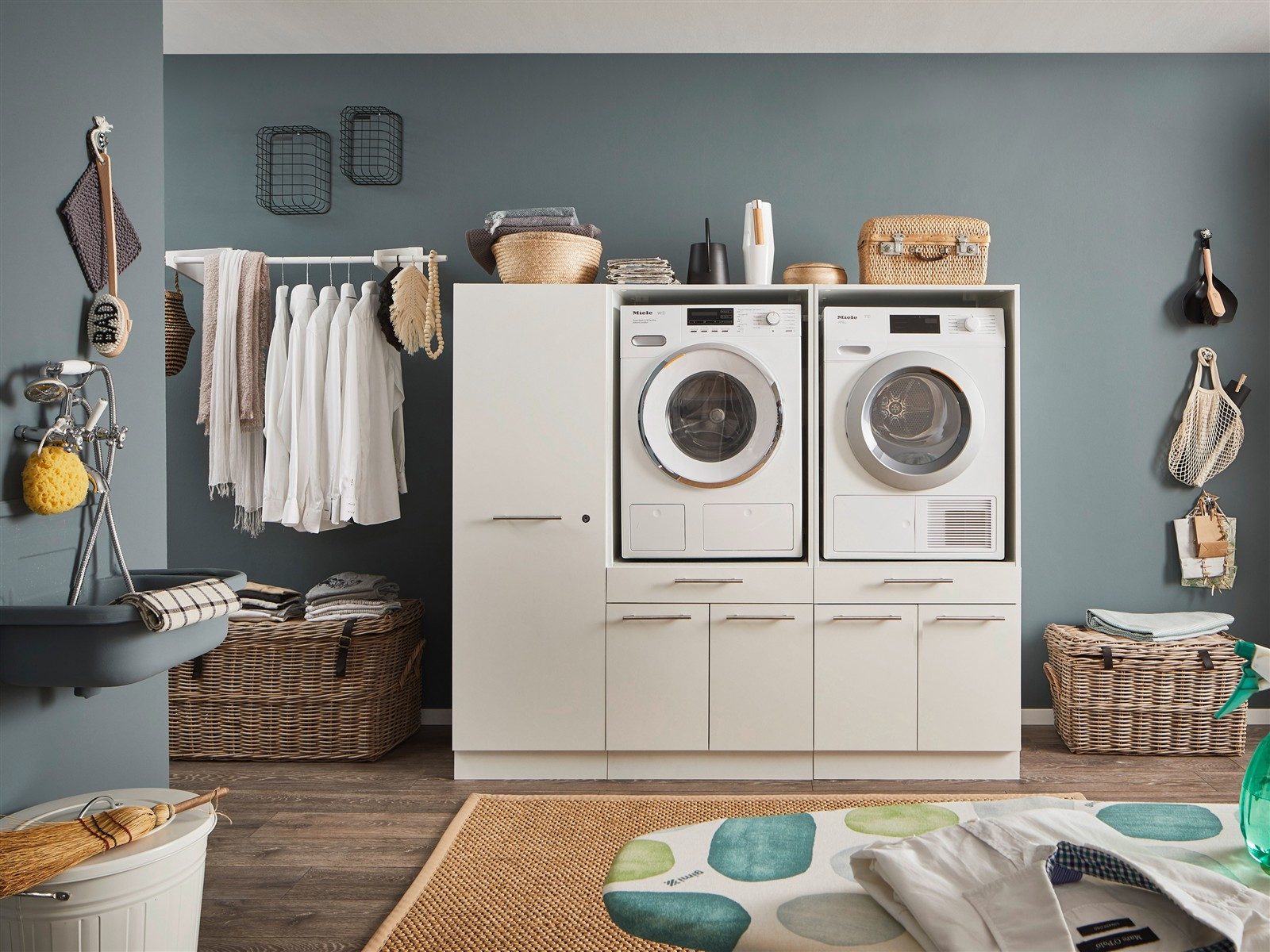 freiraum Waschmaschinenumbauschrank LAUNDREEZY in weiß - 185x162x67,5 (BxHxT)