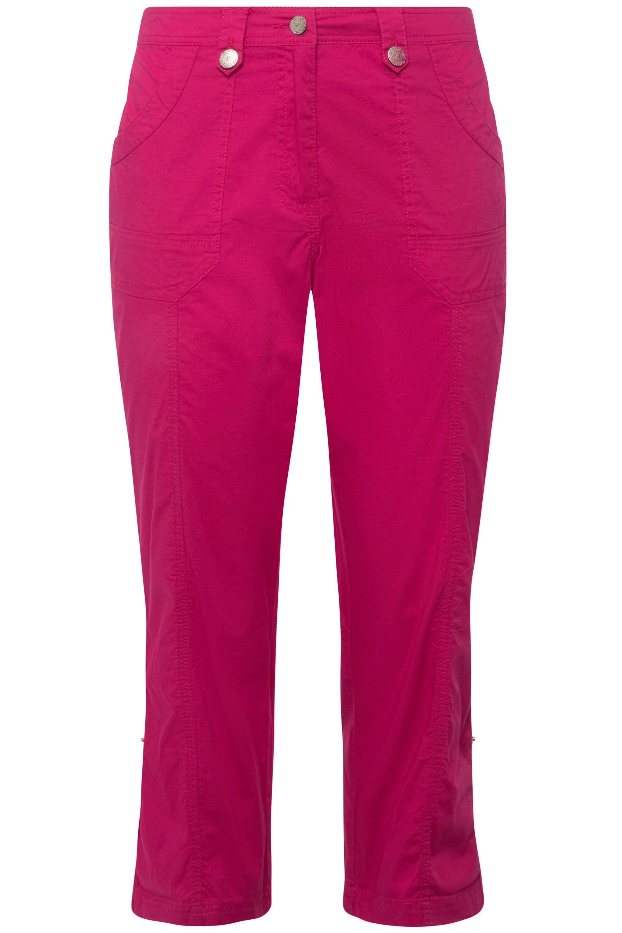 Ulla Popken Funktionshose 7/8-Cargohose Krempelriegel Komfortbund günstig online kaufen