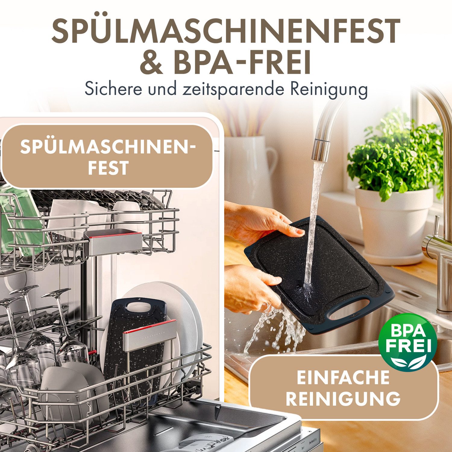 Blumtal Frühstücksbrett Blumtal Frühstücksbrettchen Kunststoff 25x15 im Set spülmaschinenfest, Kunststoff, (2-St) – Bild 4 von 5