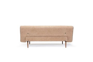 INNOVATION LIVING ™ Schlafsofa Unfurl Bettsofa, Klappsofa, Gästebett, Couch, Schlaffunktion, 3-stufig klappbar, Teddy Stoff, Braun, als Dauerschläfer geeignet