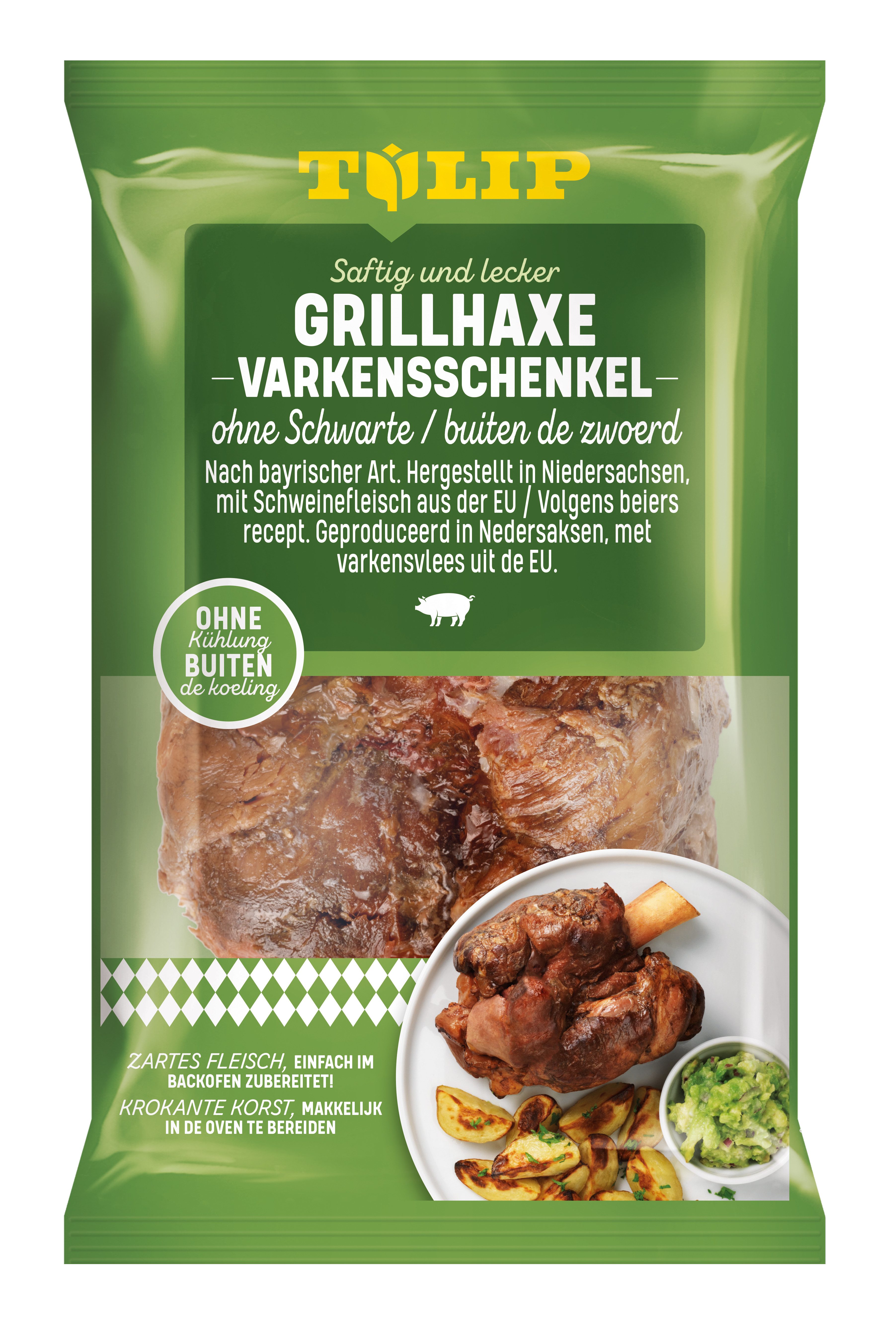 TULIP Wurstkonserve Haxe ohne Schwarte 500g Vakuumverpackt Grillhaxe Backofen Grill Prep, 500 g, 1 St.
