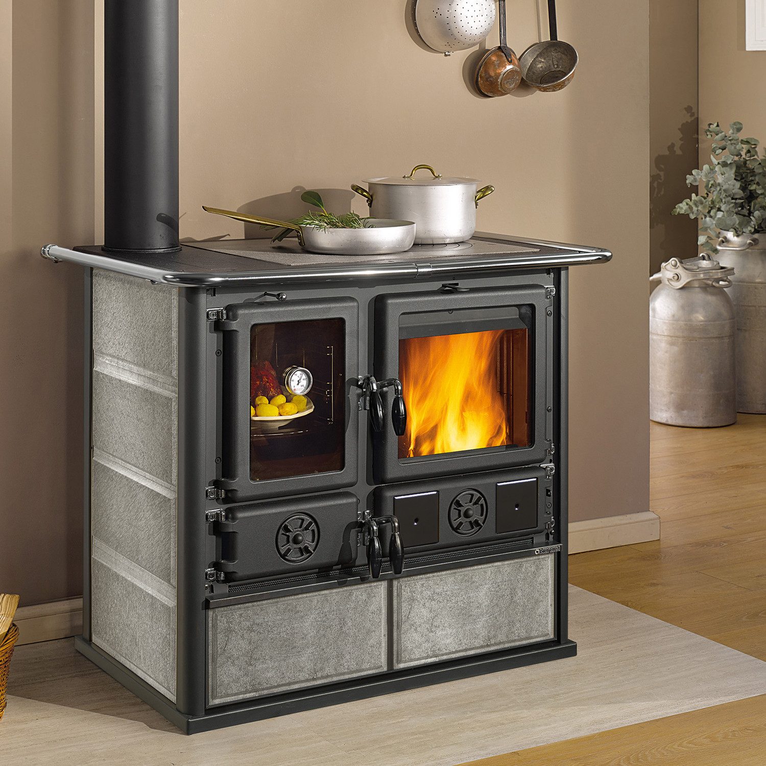 La Nordica Kaminofen La Nordica Rosa Reverse Sinistra, Küchenofen, Liberty Bordeaux, 8.2 kW, Küchenofen