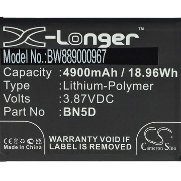 vhbw Ersatz für Redmi BN5D für Handy-Akku Li-Polymer 4900 mAh (3,87 V)