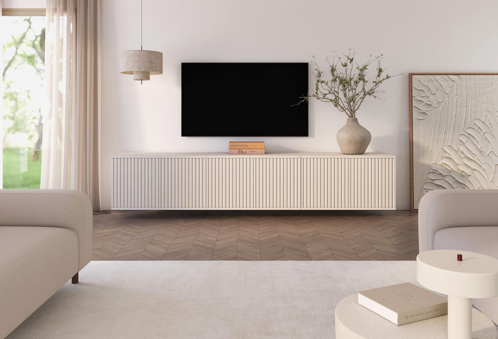Compleo TV-Schrank 210cm breit, Modern Wohnzimmer, Lowboard elegant