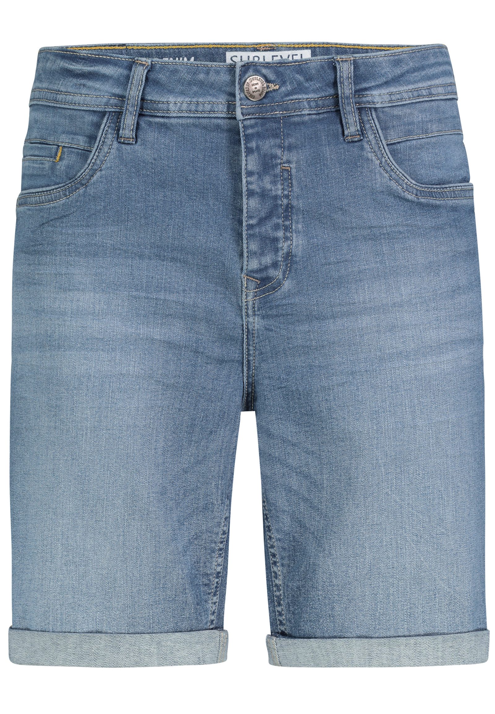 SUBLEVEL Jeansshorts im 5-Pocket-Style mit Aufschlag Denim Bermuda Shorts günstig online kaufen