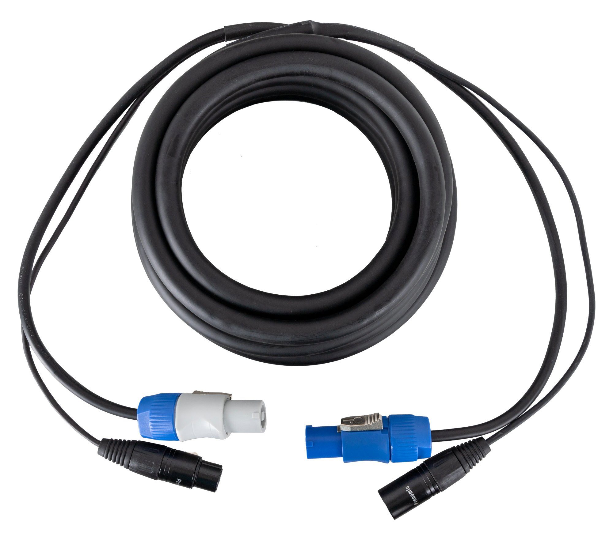 Pronomic Stage PPX Hybridkabel Powerplug Audio-Kabel, Powercon, XLR (500 cm), Kombi-Kabel für Stromversorgung und Audiosignal