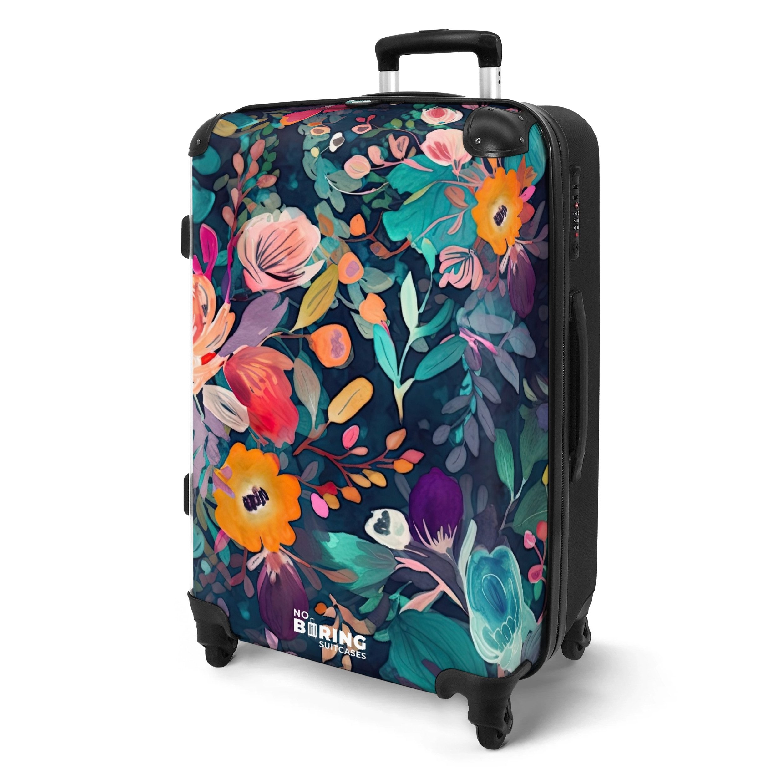 NoBoringSuitcases.com© Hartschalen-Trolley Bunt - Blumen - günstig online kaufen