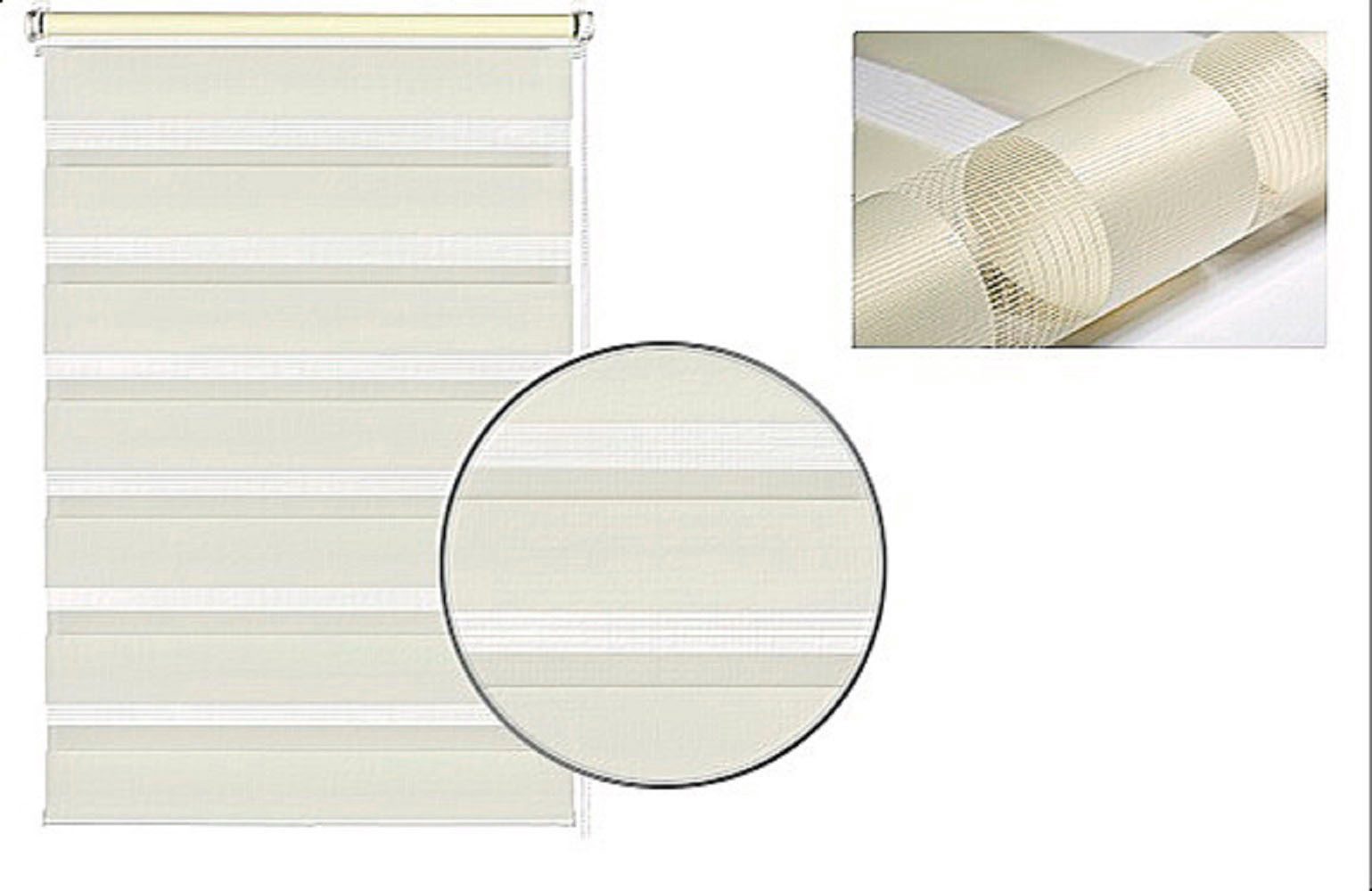 Doppelrollo Easyfix, GARDINIA, halbtransparent, mit Bohren/ohne Bohren, freihängend, Klemm- oder Schraubmontage, segmentweise gewebter Stoff