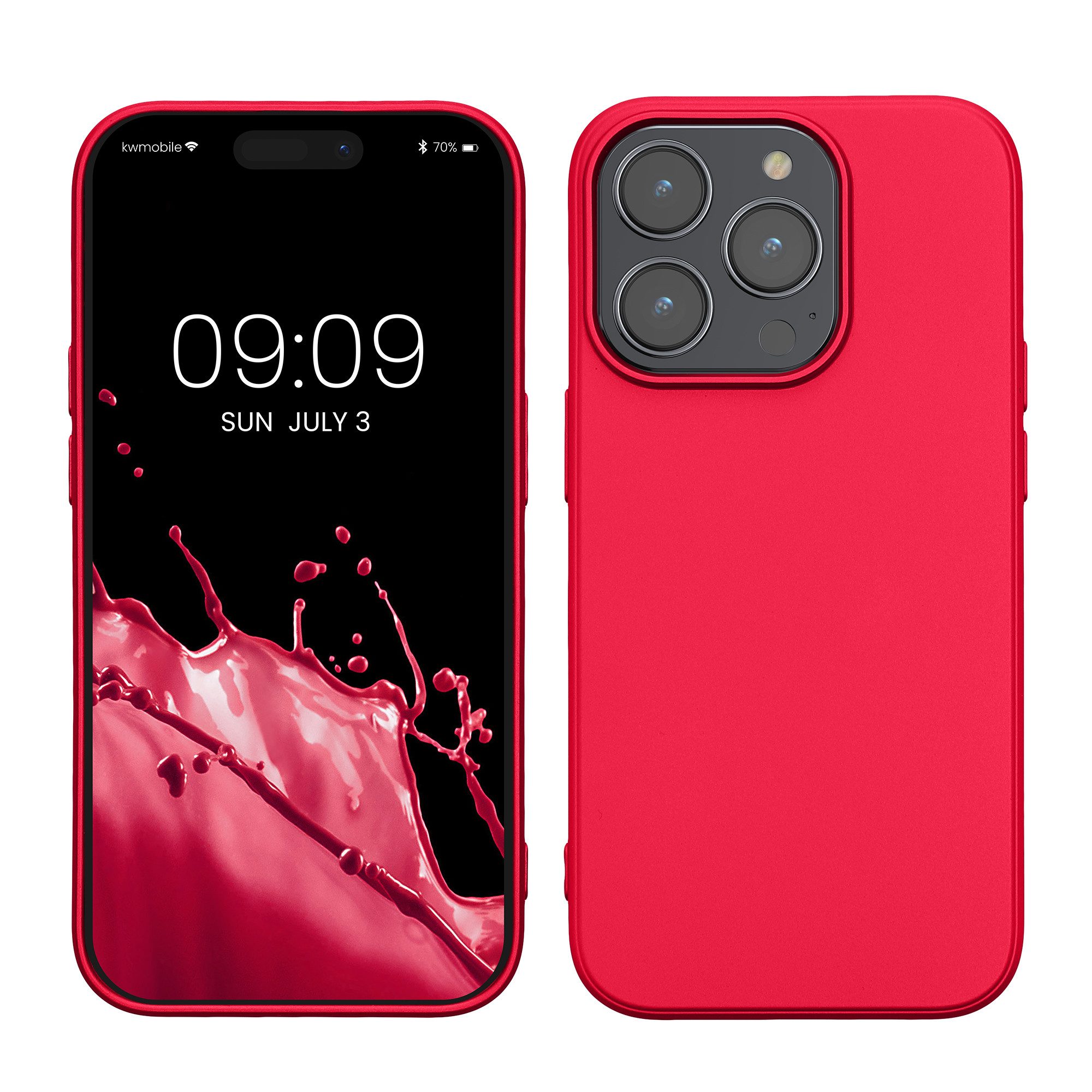 kwmobile Handyhülle Case für Apple iPhone 14 Pro, Hülle Silikon metallisch schimmernd - Handyhülle Cover