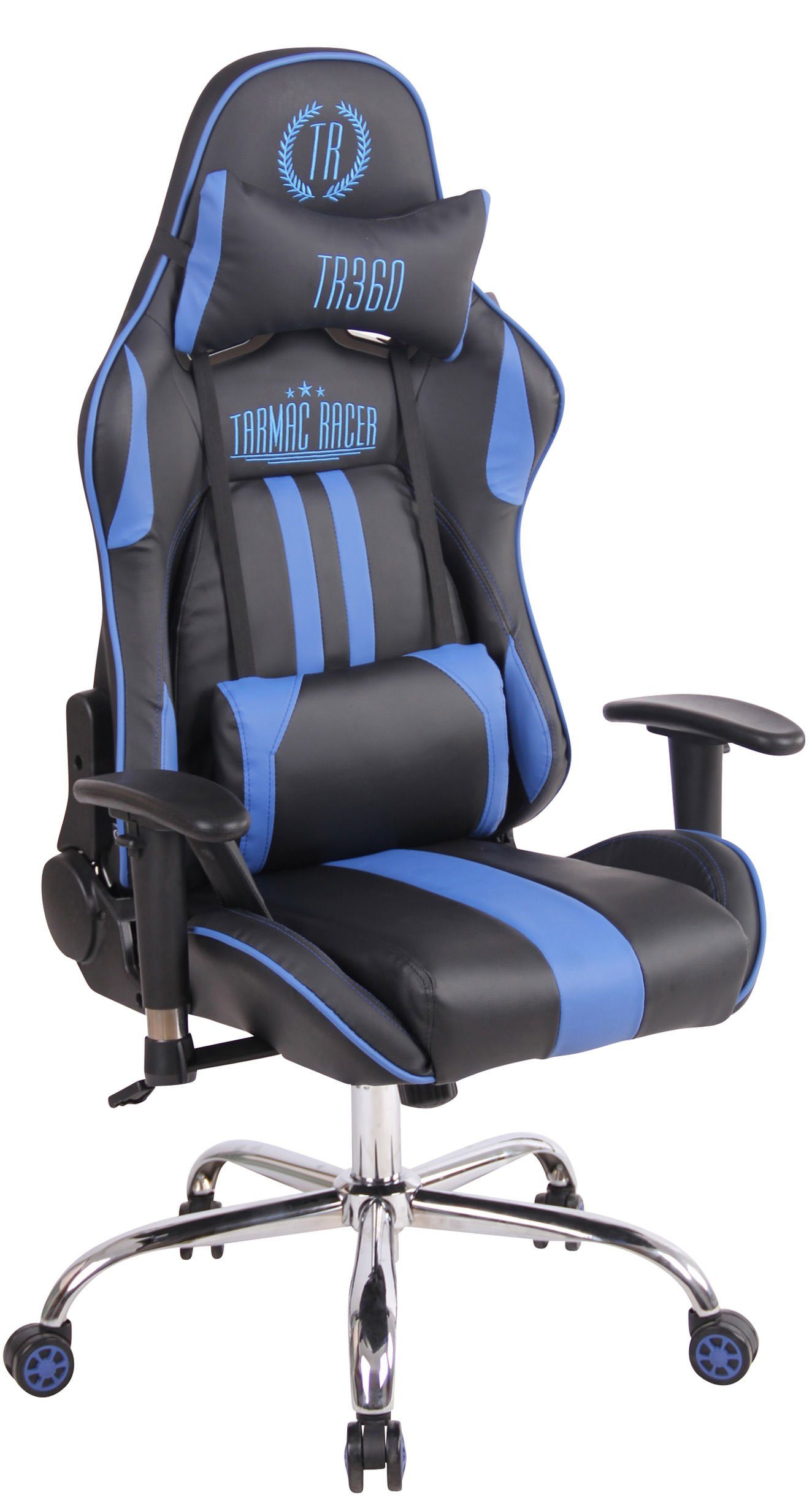 CLP Gaming Chair Limit XM Kunstleder, mit Massagefunktion schwarz/blau