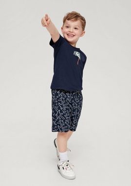 s.Oliver Hose & Shorts Regular: Bermudas mit Allover-Print Durchzugkordel