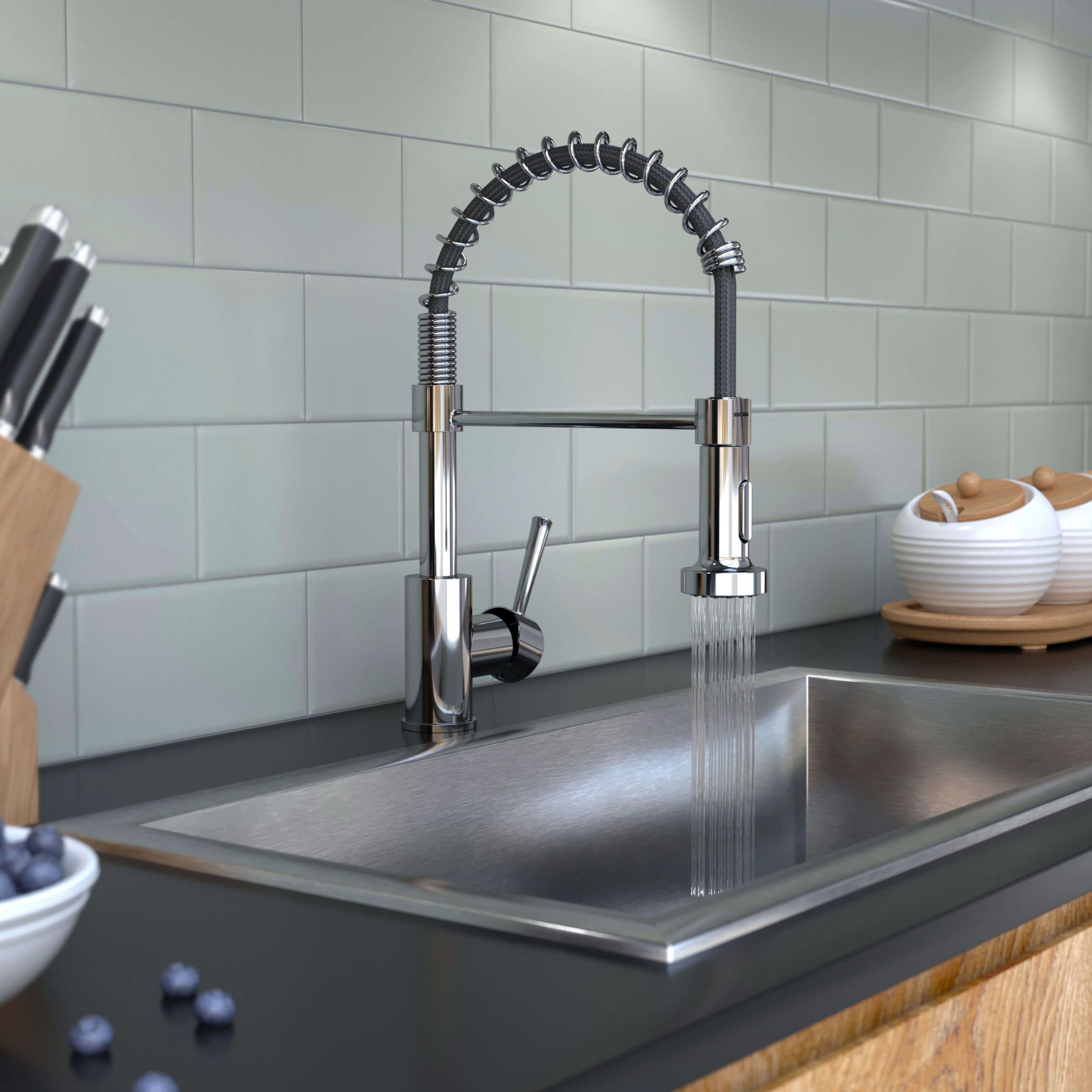 Lenz Küchenarmatur NOVA nickelfrei, 360° schwenkbar, 2 Strahlarten Nickelfrei