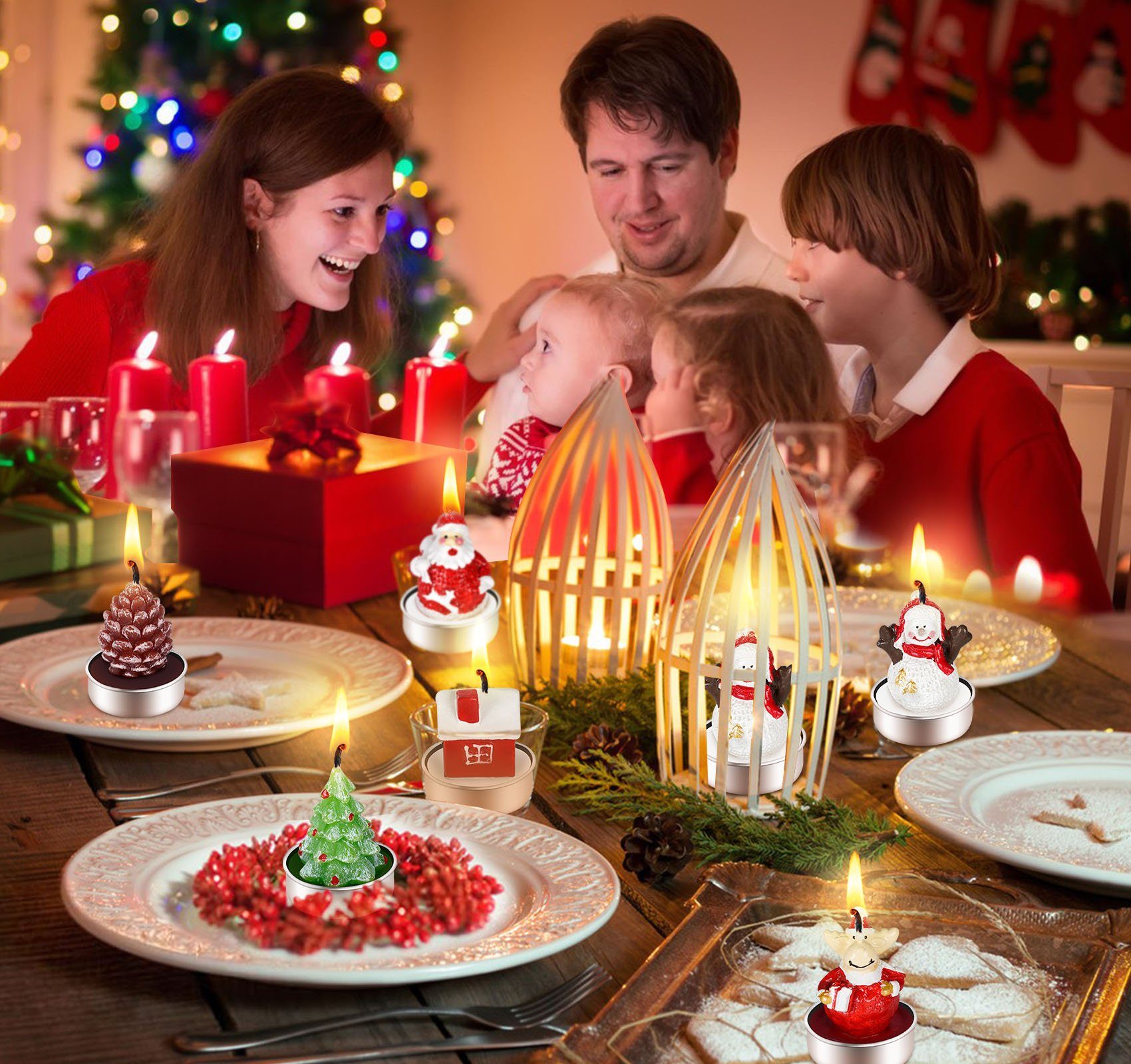 Weihnachtsdekoration mini-Weihnachtskerzen Geschenke Christbaumkerzen Homewit für 18tlg