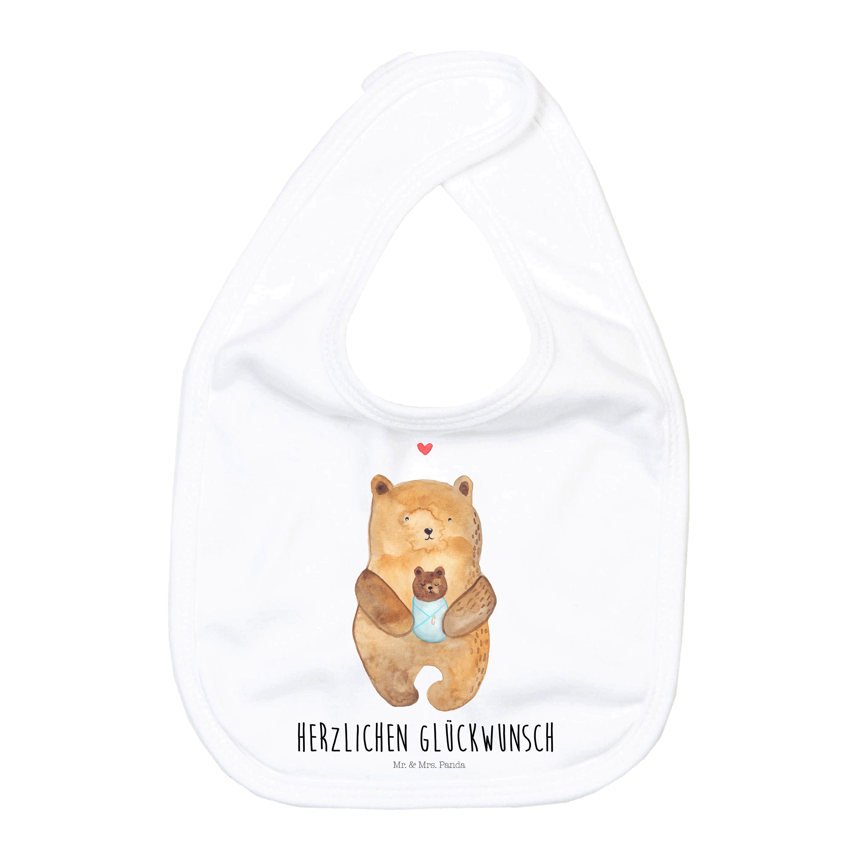 Tragetuch Bär Baby - Weiß - Geschenk, Baby Lätzchen, Baby Spucktuch, Teddy, Nic