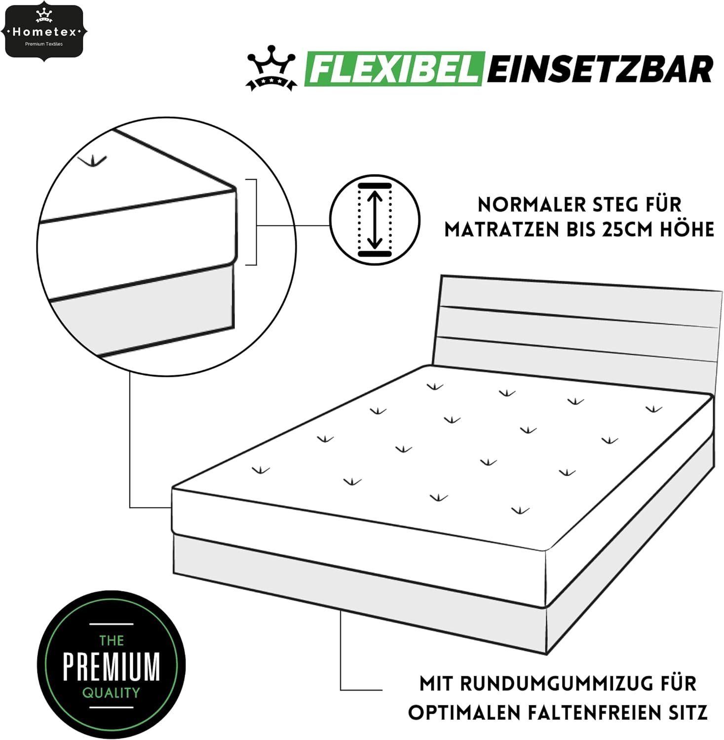Hometex Premium Textiles Spannbettlaken Premium Boxspringbett Spannbetttuch ideal für Wasserbett und Matratzen, Jersey, Gummizug: Rundumgummizug, Spannbettlaken – Bild 4 von 5