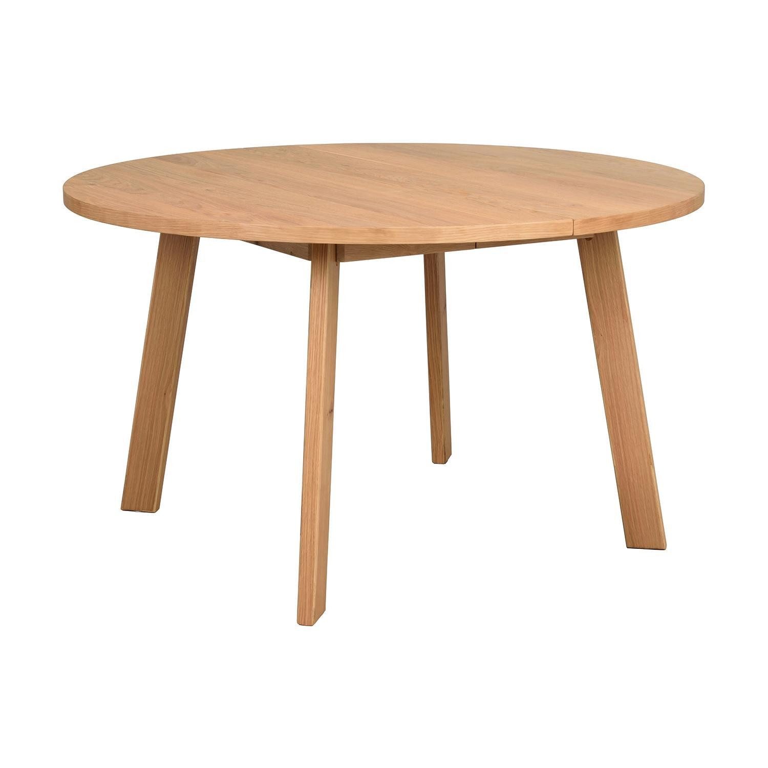 Esstisch GLENSIDE, Ausziehbar, Eichenholz massiv, Eichenholzfurnier, ohne EInlegeplatten, Ø 130 x H 75 cm