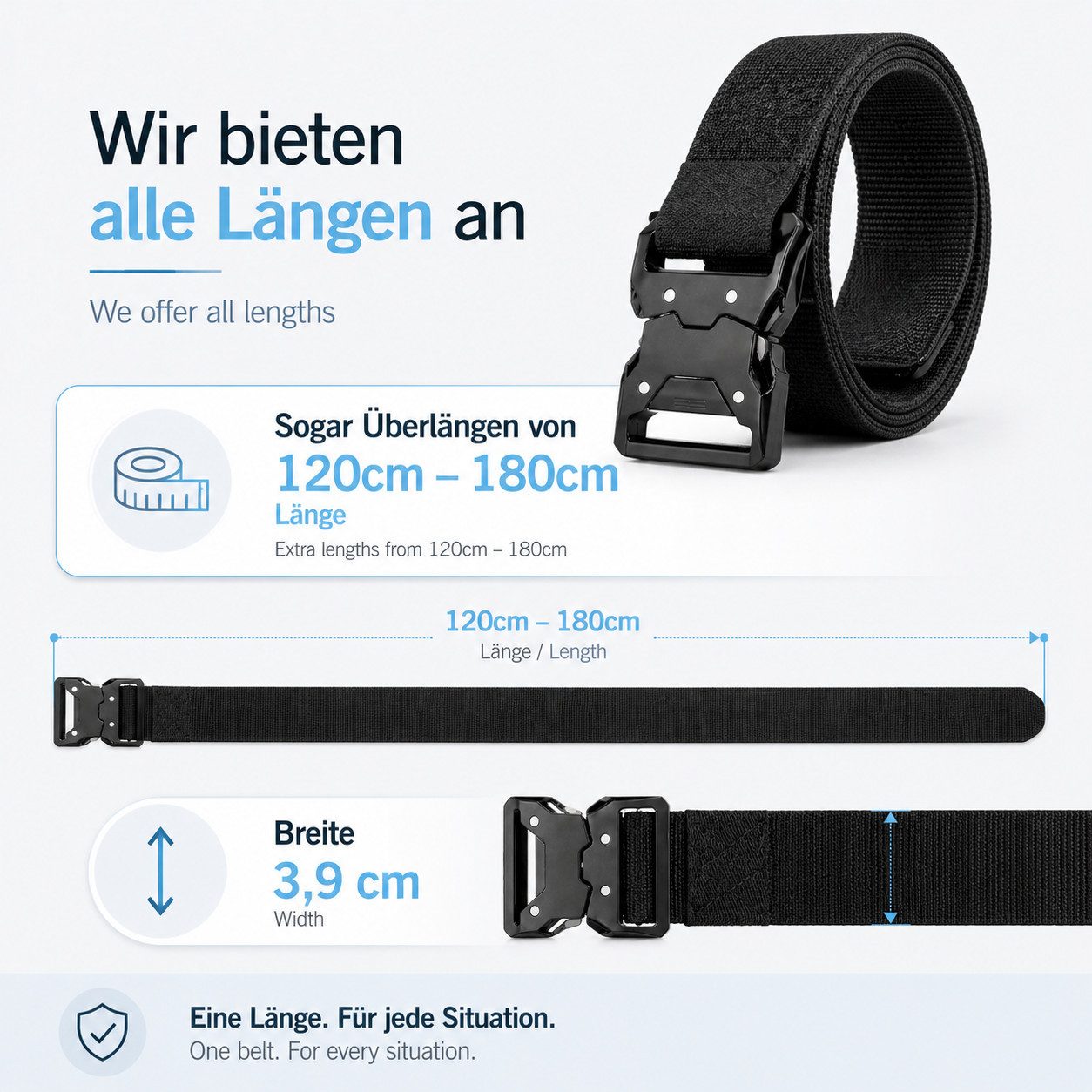 shenky Hüftgürtel Armee Militär Gürtel schwarz Nylongürtel Bundeswehr Ausrüstung (Kampfsport, Armeegürtel) Schnellverschluss Schnalle